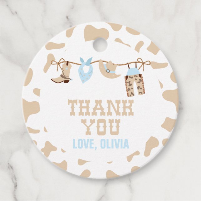 Rodeo Western Cowboy Baby Shower Gåvor Etiketter (Framsida)