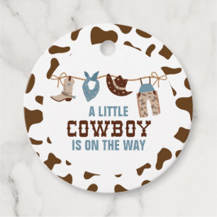 Rodeo Western Cowboy Baby Shower Gåvor Etiketter