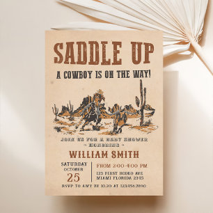 Rodeo Western Cowboy Baby Shower Party Inbjudningar
