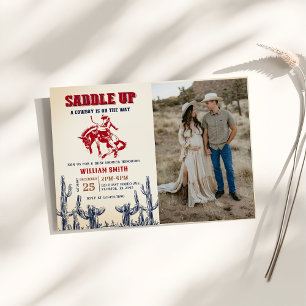 Rodeo Western Cowboy Baby Shower Party Photo Inbjudningar