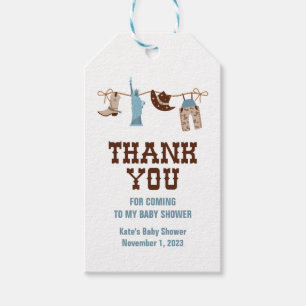 Rodeo Western Cowboy Baby Shower Presentetikett