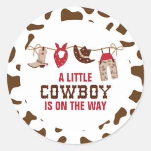 Rodeo Western Cowboy Baby Shower Runt Klistermärke