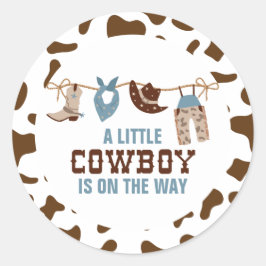 Rodeo Western Cowboy Baby Shower Runt Klistermärke