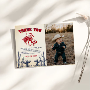 Rodeo Western Cowboy Birthday Photo Tack Kort