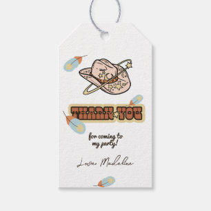 Rodeo Western Cowboys Rosa Birthday Tack Märkre Presentetikett