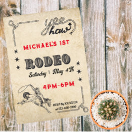 Rodeo Western Ridning Cowboy Rodeo Födelsedag Inbjudningar