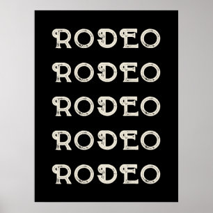 Rodeo Western Typography Wall Art Ranch Cabin Home Poster