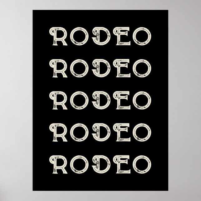 Rodeo Western Typography Wall Art Ranch Cabin Home Poster (Framsidan)