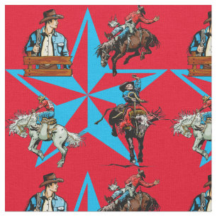 RodeoCowboyBronc som rider westernt tyg