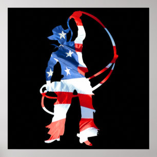 Rodeoen är Amerika - tågvirke Poster