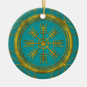 Roder för Viking skyddsrunor av awetalismanen Julgransprydnad Keramik