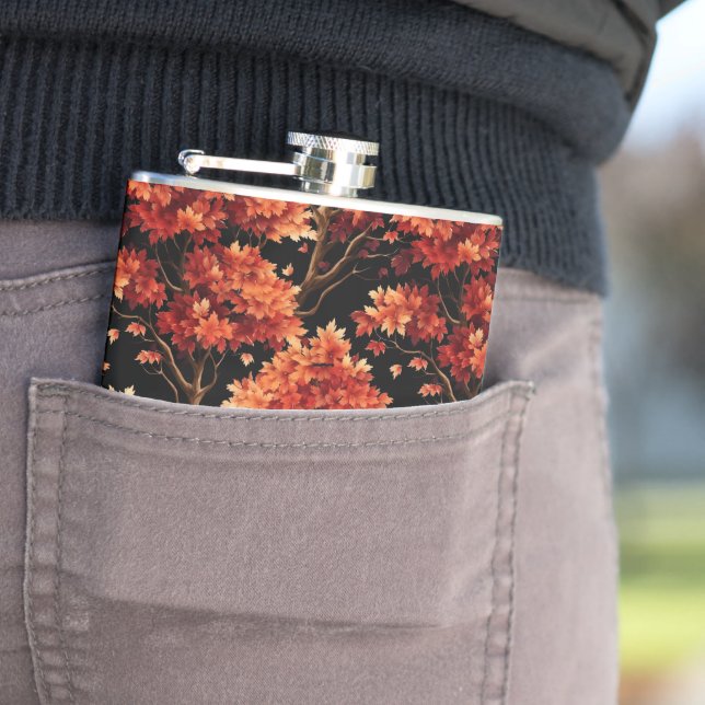 Rödfallsmappning Träd Sömlös Mönster-grafik Fickplunta (In Situ)