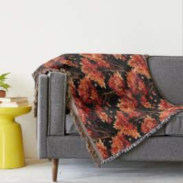 Rödfallsmappning Träd Sömlös Mönster-grafik Filt