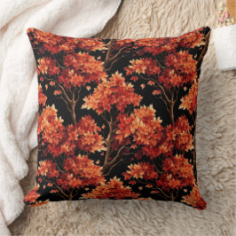 Rödfallsmappning Träd Sömlös Mönster-grafik Kudde