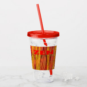 Rödfärgad akryltumlare av Zen-röd tråd Take Away Mugg