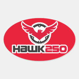 Rödfärgad basoval, hawk 250-Logotypers, etikett