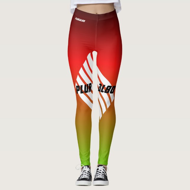 Rödfärgad gradeint för elegant i monogrammet leggings (Framsida)