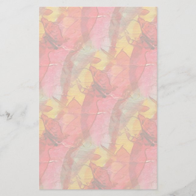 Rödfärgad gult för vattenfärgskonst brevpapper (Framsida)