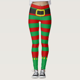 Rödfärgad jul i Elf-Grönten Röd Novelty Leggings