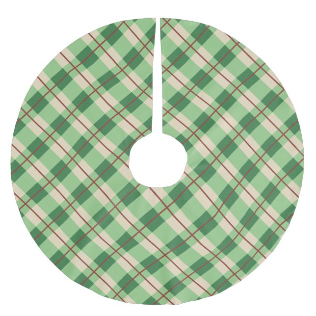 Rödfärgad och kontrollerad Grönt Julgransmatta Borstad Polyester (Framsidan)