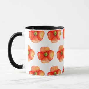 Rödfärgad Orange Land Ro Blomsterfärgskonstruktion Mugg