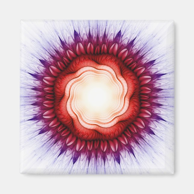 Rödfärgad ornament i blommigt magnet (Framsidan)