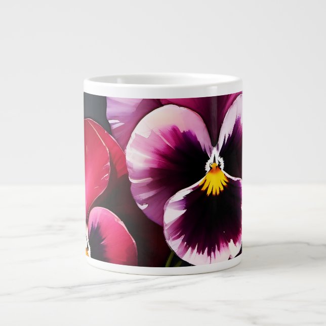 Rödfärgsfärgning av söt maronvecd jumbo mugg (Framsidan)