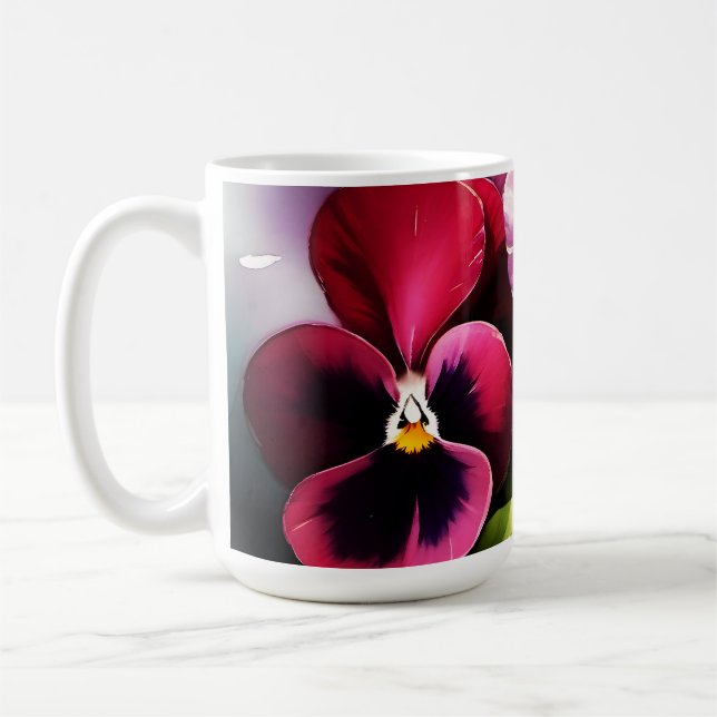 Rödfärgsfärgning av söt maronvecd kaffemugg (Vänster)