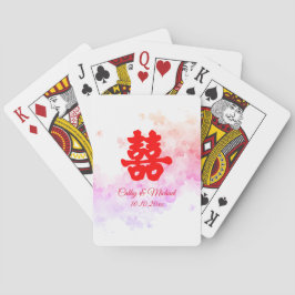 Rödfärgskörsbärsfärgsfärgsfärgen Red China bröllop Casinokort