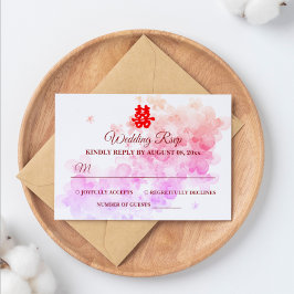 Rödfärgskörsbärsfärgsfärgsfärgen Red China bröllop OSA Kort