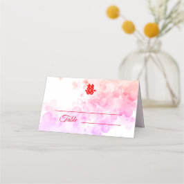 Rödfärgskörsbärsfärgsfärgsfärgen Red China bröllop Placeringskort