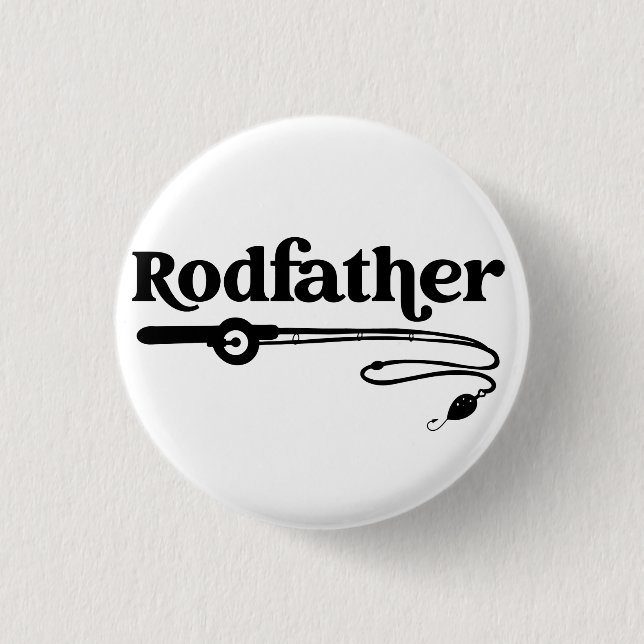 Rodfather-fiske stav far det kärlek att fiska knapp (Framsida)