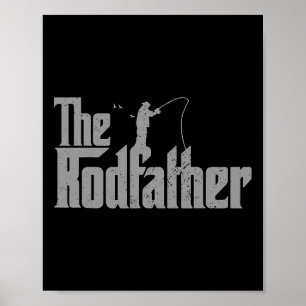 Rodfather Funny Fishing Älskare Rod Fish Pappa Fis Poster