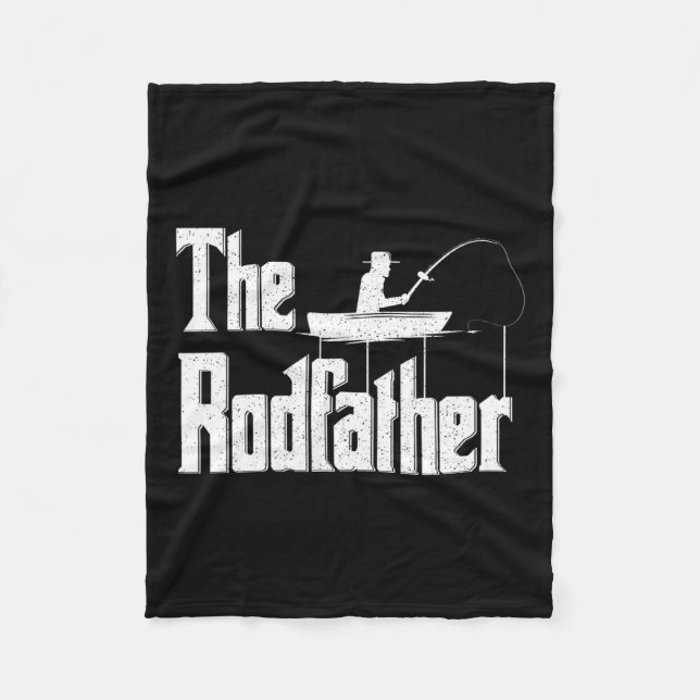 Rodfather Funny Fishing Pappa Gift Fleecefilt (Framsidan)