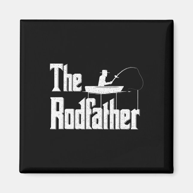 Rodfather Funny Fishing Pappa Gift Magnet (Framsidan)