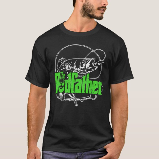 Rodfather Funny och Fishermen Gifts Fishing T Shirt (Framsida)