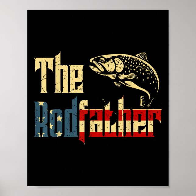 Rodfather Funny Trout Flygfiske Pappa Gift från Da Poster (Framsidan)