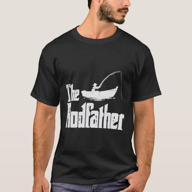 Rodfather Roligt Fishing Fars dag Movie Pun Da T Shirt (Framsida)