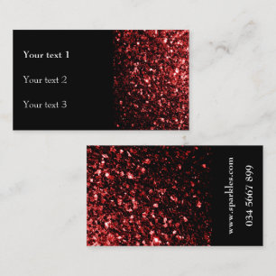 Rödfaux glany glitter glans och svart mörk visitkort