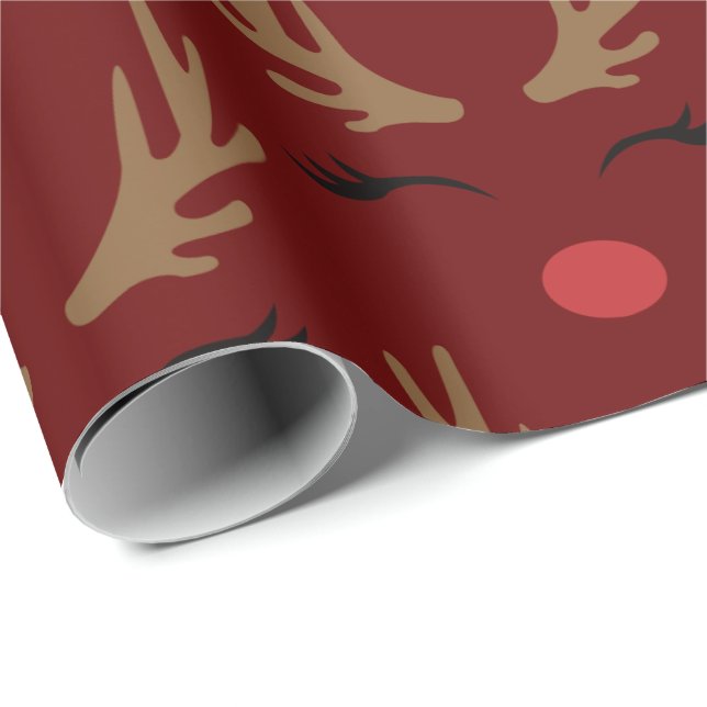Rödfläckad bakgrund, söt renhet god jul presentpapper (Rullad Hörn)