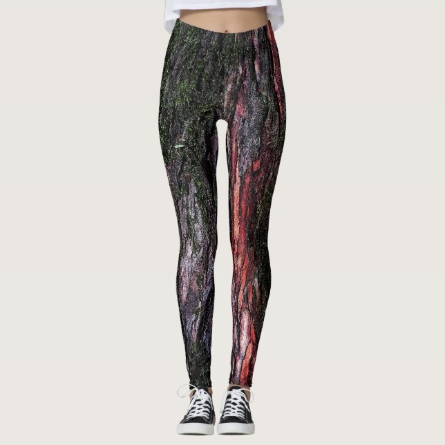 Rödfläckar av lövträ, rödsvart träd leggings (Framsida)
