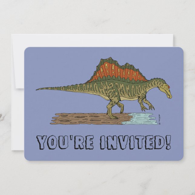 Rödfläckig dinosaur Spinosaurus Inbjudningar (Framsida)
