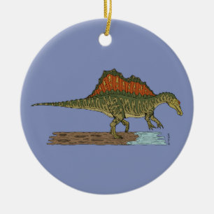 Rödfläckig dinosaur Spinosaurus Julgransprydnad Keramik