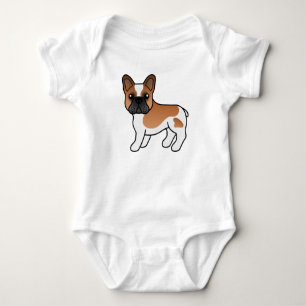 Rödfläckig fransk bulldogg Söt serietecknad hund T Shirt