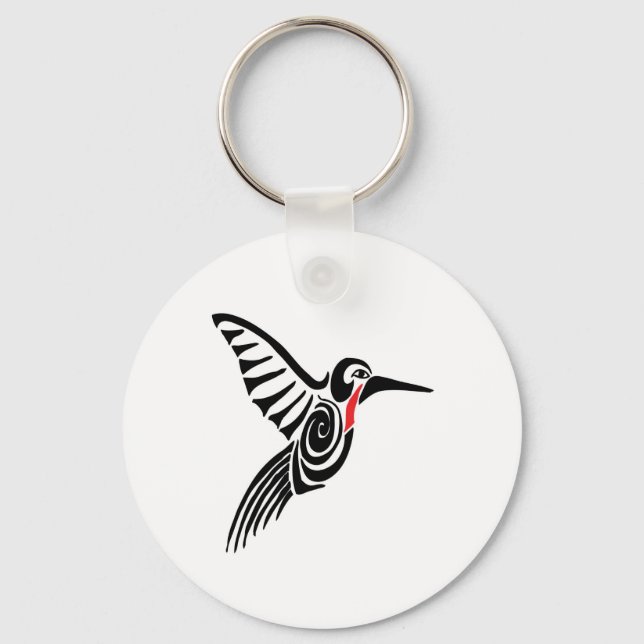 rödfläckig hummerfågel nyckelring (Framsida)
