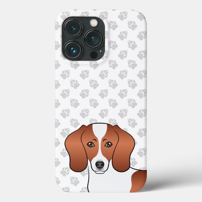 Rödfläckig släthårig Dachshund Tecknad Hundhuvud (Baksida)