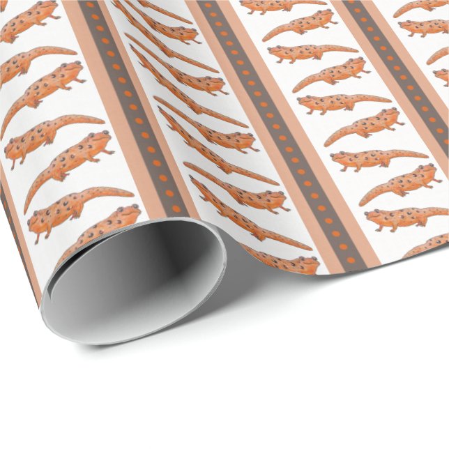 Rödfläckig vattensalamander presentpapper (Rullad Hörn)