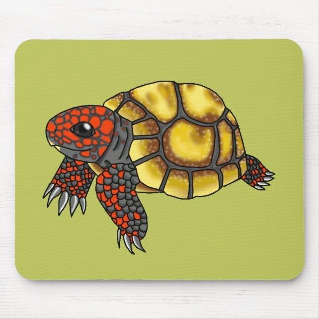 Rödfotad tortoise Mousepad (Grönt) med Cherry-Head Musmatta (Framsidan)