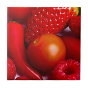 Rödfrukt och grönsaker Tile/Trivet Kakelplatta