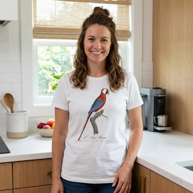 Rödgrön ara, Ara chloropterus T Shirt (Red-and-green Macaw, Ara chloropterus. Women Basic White T-Shirt)